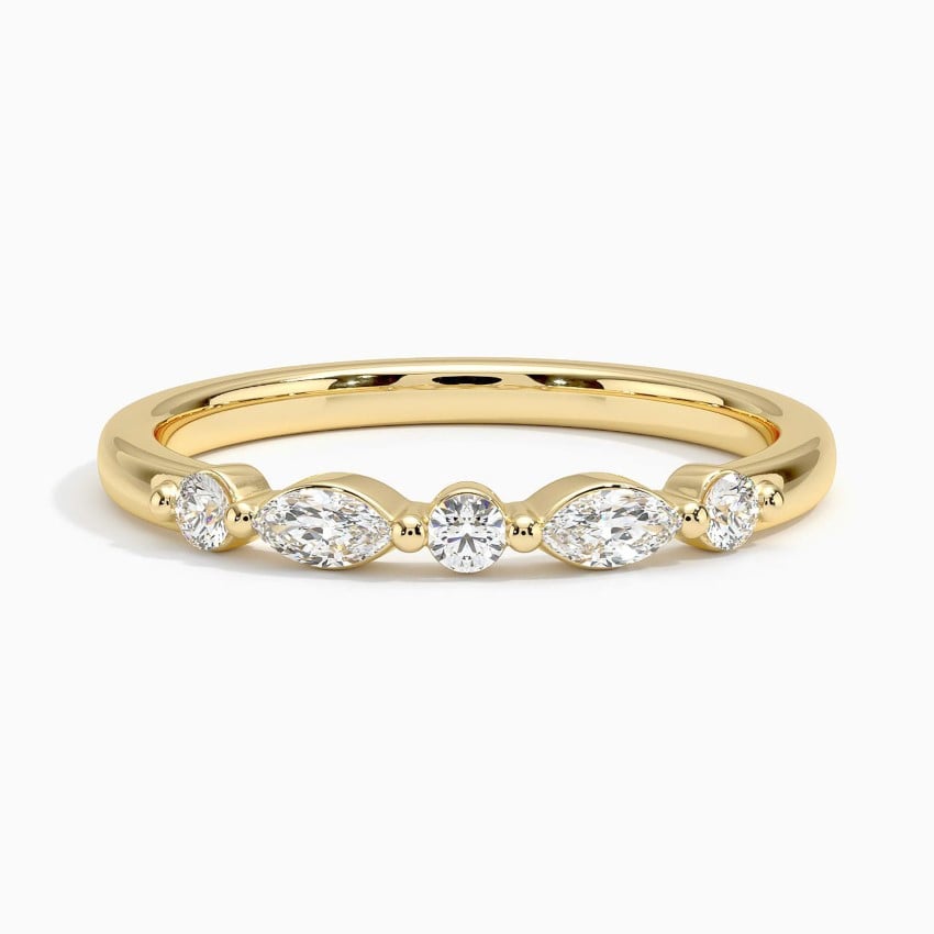 Versailles One-Quarter Coverage Diamond Ring (1/5 ct. tw.) Yellow Gold 18k Wedding Band