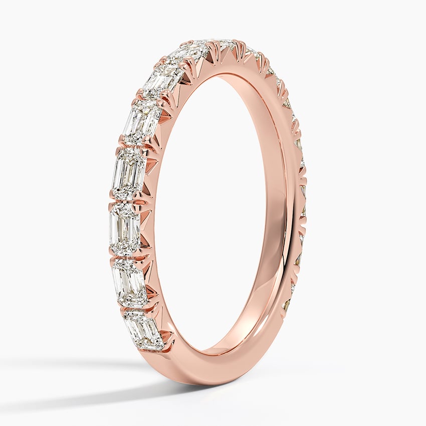 Nathalie Oval Diamond Ring Rose Gold 18k Wedding Band