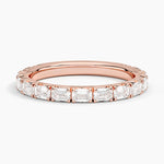 Nathalie Emerald Cut Diamond Ring Rose Gold 18k Wedding Band