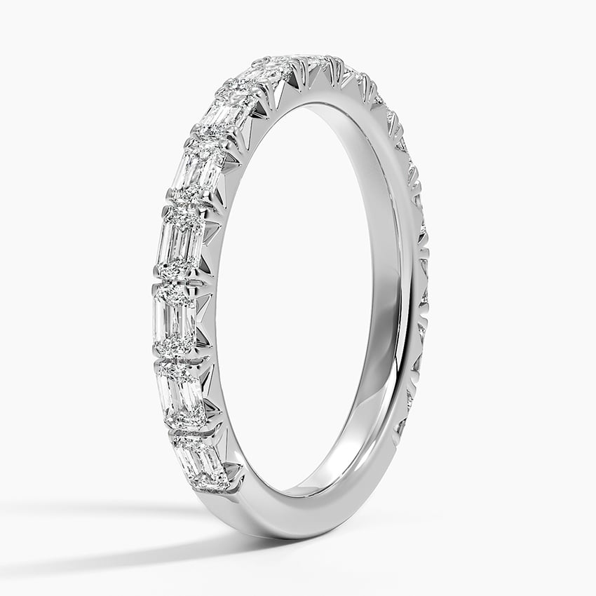 Nathalie Emerald Cut Diamond Ring Platinum Wedding Band