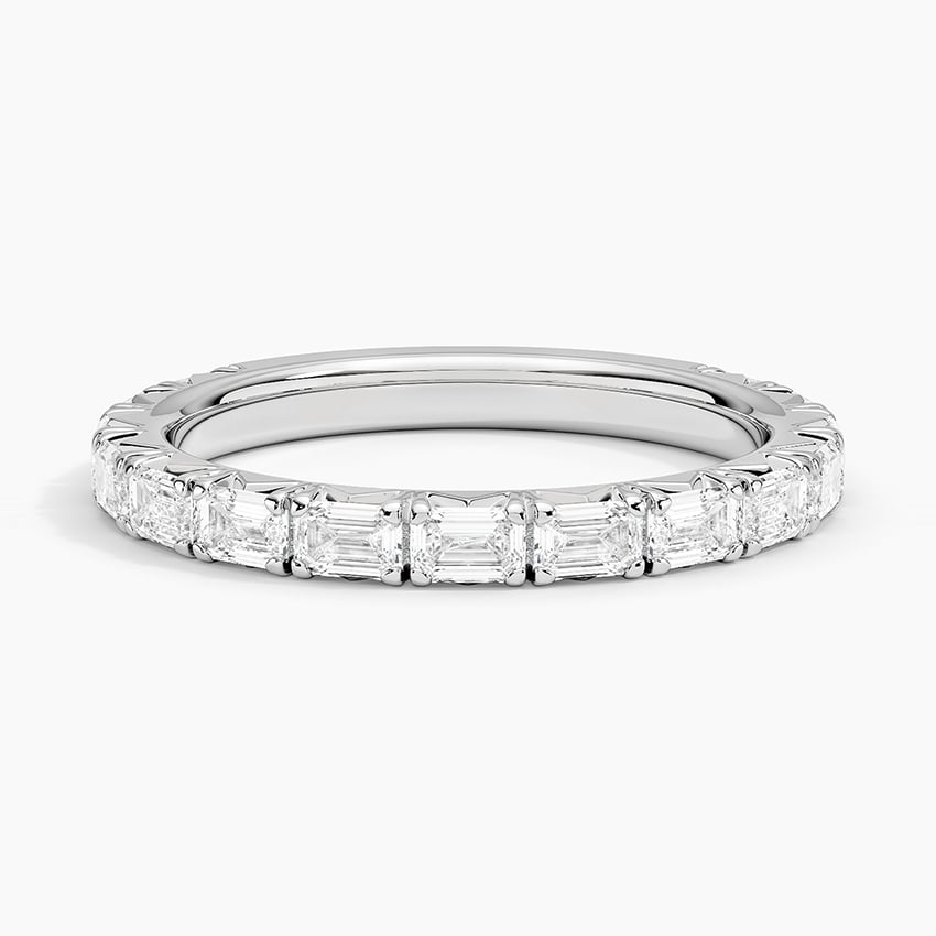 Nathalie Emerald Cut Diamond Ring Platinum Wedding Band