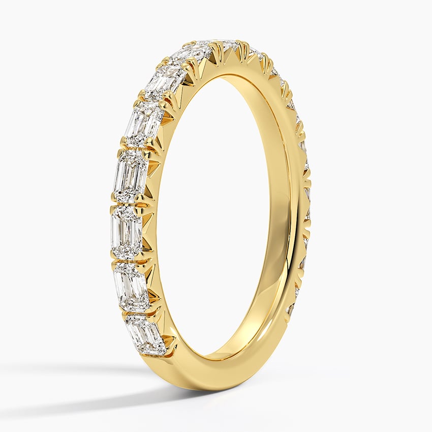 Nathalie Emerald Cut Lab Diamond Ring (7/8 ct. tw.) Yellow Gold 18k Wedding Band