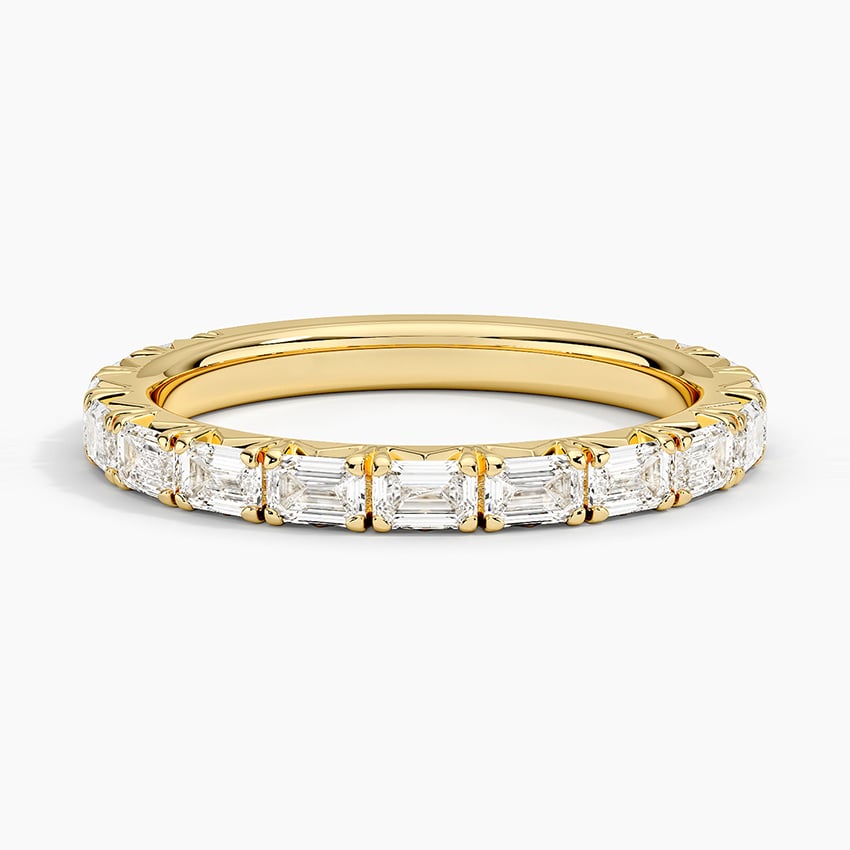 Nathalie Emerald Cut Lab Diamond Ring (7/8 ct. tw.) Yellow Gold 18k Wedding Band