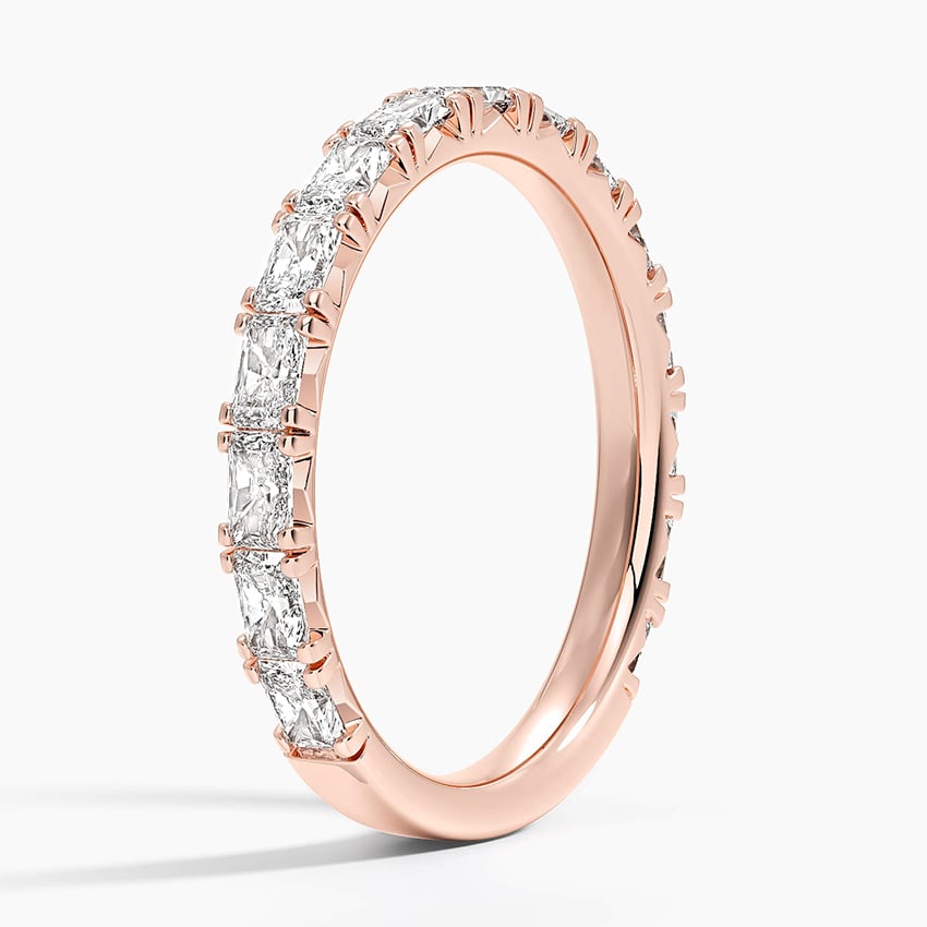 Nathalie Radiant Cut Lab Diamond Ring (7/8 ct. tw.) Rose Gold 18k Wedding Band