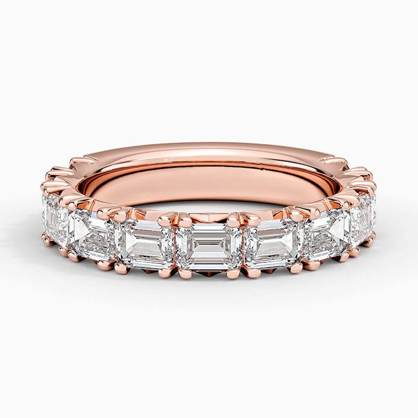 Nathalie Emerald Cut Lab Diamond Ring (2 1/2 ct. tw.) Rose Gold 18k Wedding Band