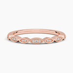 Petal Diamond Ring Rose Gold 18k Wedding Band