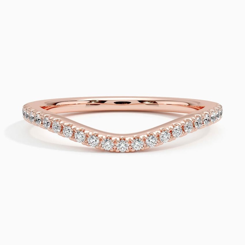 Curved Ballad Diamond Ring (1/6 ct. tw.) Rose Gold 18k Wedding Band