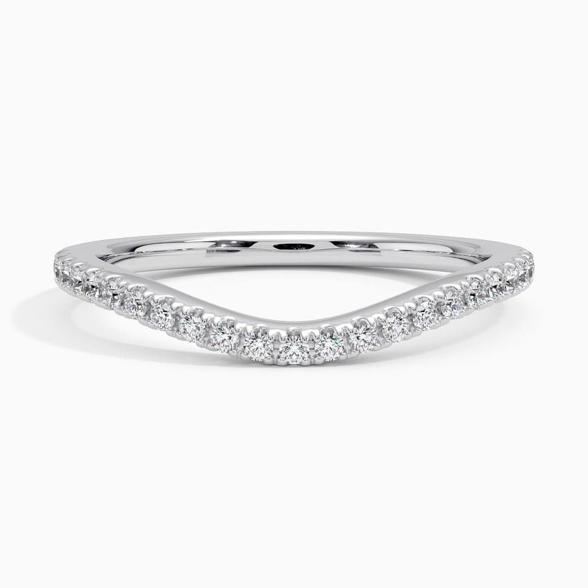 Curved Ballad Diamond Ring (1/6 ct. tw.) Platinum Wedding Band