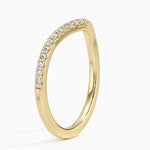 Curved Ballad Diamond Ring (1/6 ct. tw.) Yellow Gold 18k Wedding Band