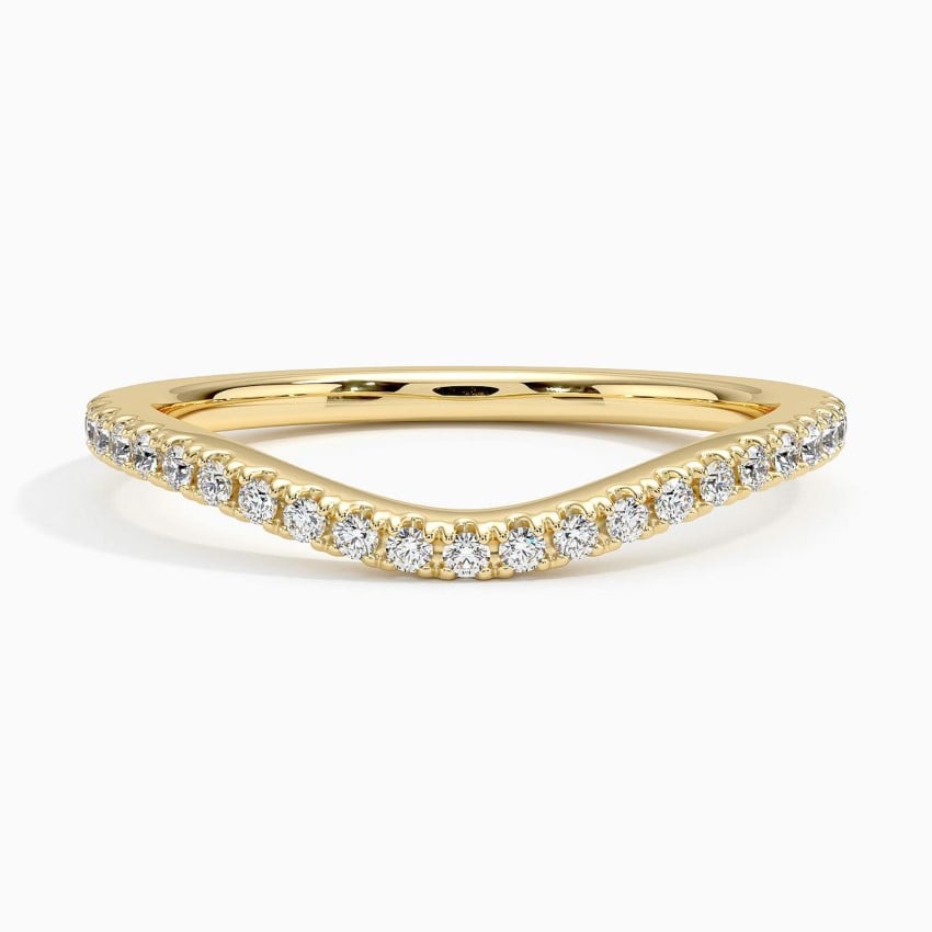 Curved Ballad Diamond Ring (1/6 ct. tw.) Yellow Gold 18k Wedding Band