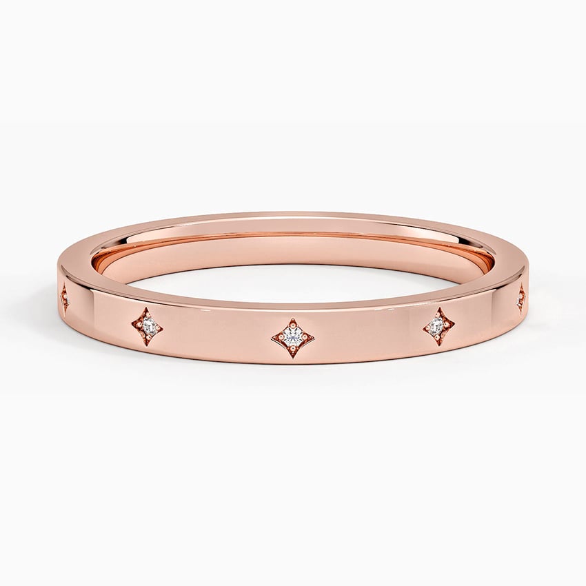 Elara 2mm Diamond Ring Rose Gold 18k Eternity Band