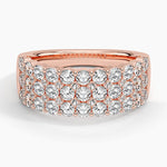 Three Row Lab Diamond Ring (1 1/2 ct. tw.) Rose Gold 18k Wedding Band