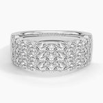 Three Row Lab Diamond Ring (1 1/2 ct. tw.) Platinum Wedding Band