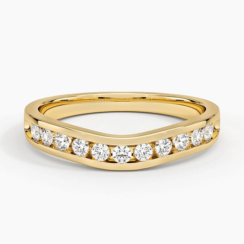 Zadie Channel Set Contour Lab Diamond Ring (1/4 ct. tw.) Yellow Gold 18k Wedding Band