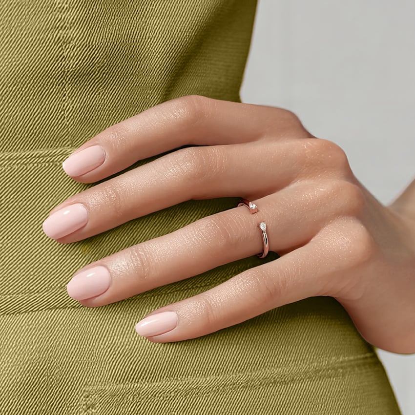 Wren Pear Diamond Ring Rose Gold 18k Wedding Band