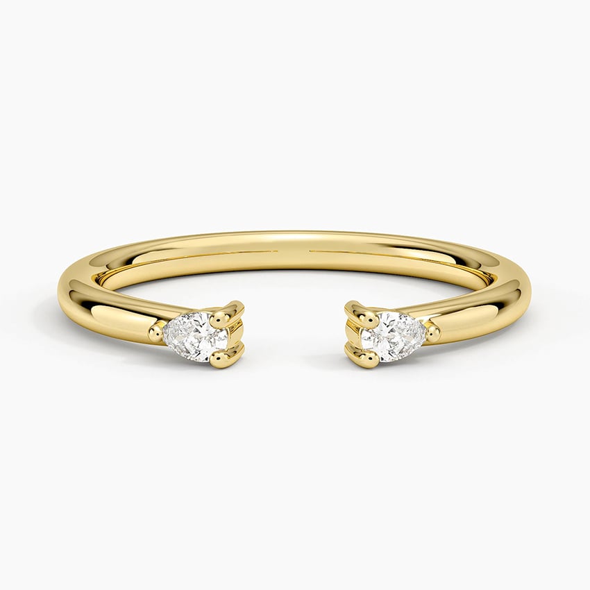 Wren Pear Diamond Ring Yellow Gold 18k Wedding Band