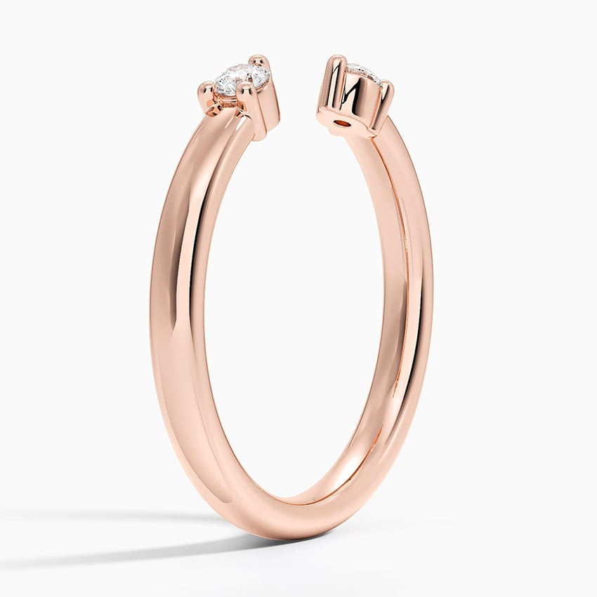 Luxe Wren Diamond Open Ring Rose Gold 18k Wedding Band