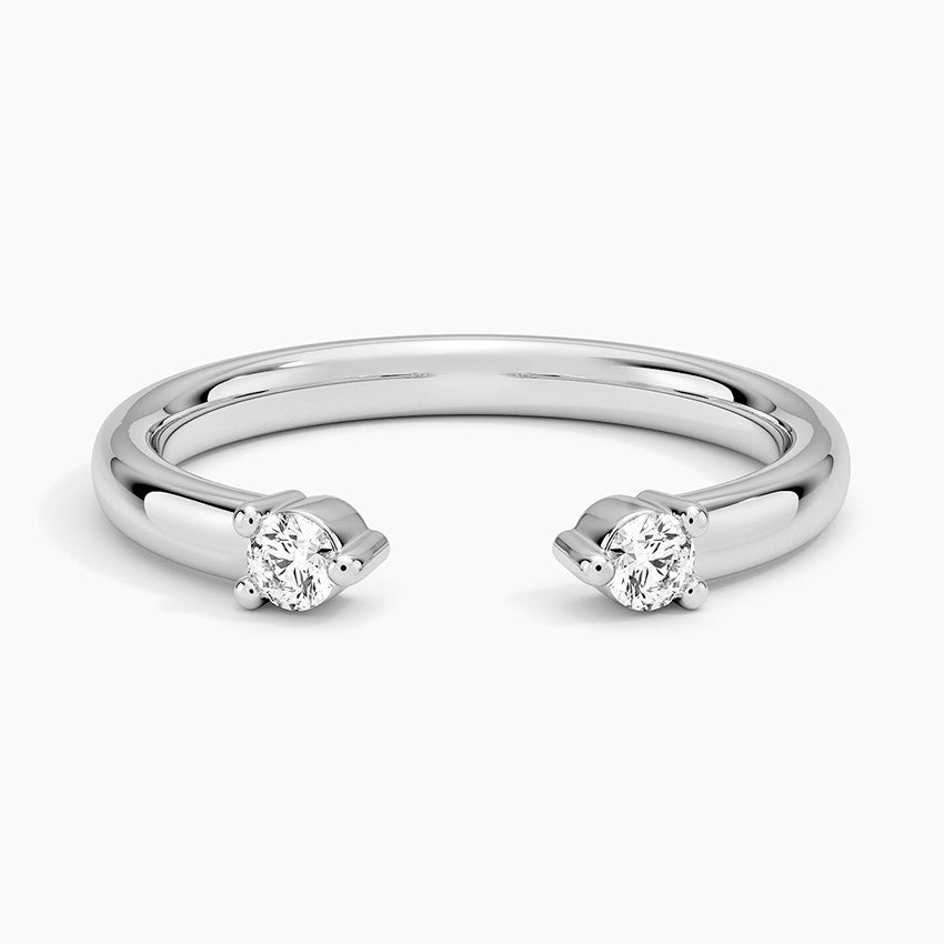 Luxe Wren Diamond Open Ring Platinum Wedding Band