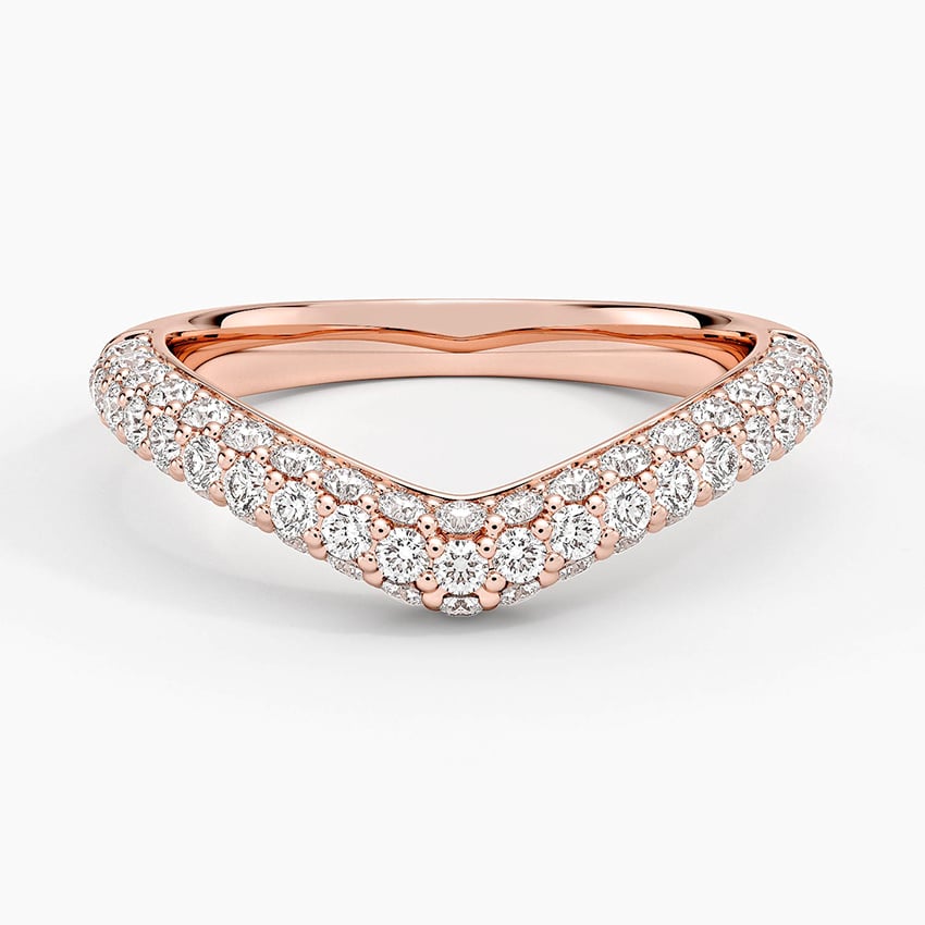 Adelaide Curved Lab Diamond Ring (7/8 ct. tw.) Rose Gold 18k Wedding Band