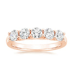 Five Stone Trellis Diamond Ring (1 ct. tw.) Rose Gold 18k Wedding Band