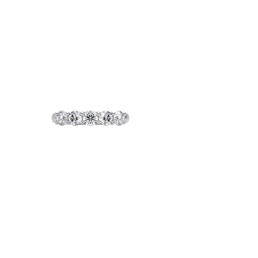 Five Stone Trellis Diamond Ring (1 ct. tw.) Platinum Wedding Band