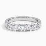 Five Stone Trellis Diamond Ring (1 ct. tw.) Platinum Wedding Band