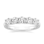 Five Stone Trellis Diamond Ring (1 ct. tw.) Platinum Wedding Band