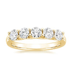 Five Stone Trellis Diamond Ring (1 ct. tw.) Yellow Gold 18k Wedding Band