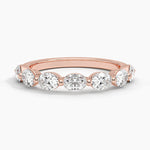 Monaco Oval Diamond Ring Rose Gold 18k Wedding Band