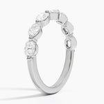 Monaco Oval Diamond Ring Platinum Wedding Band