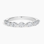 Monaco Oval Diamond Ring Platinum Wedding Band