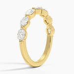 Monaco Oval Diamond Ring Yellow Gold 18k Wedding Band