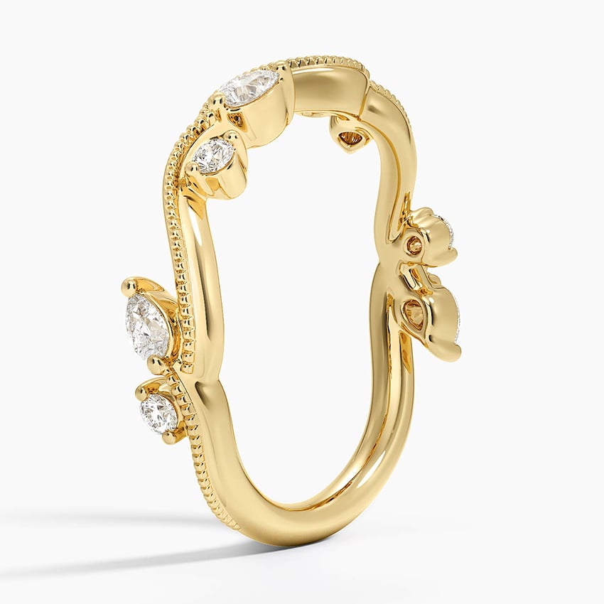 Vintage Secret Garden Diamond Ring (1/4 ct. tw.) Yellow Gold 18k Wedding Band