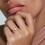 Lunette Diamond Ring (3/8 ct. tw.) Rose Gold 18k Wedding Band