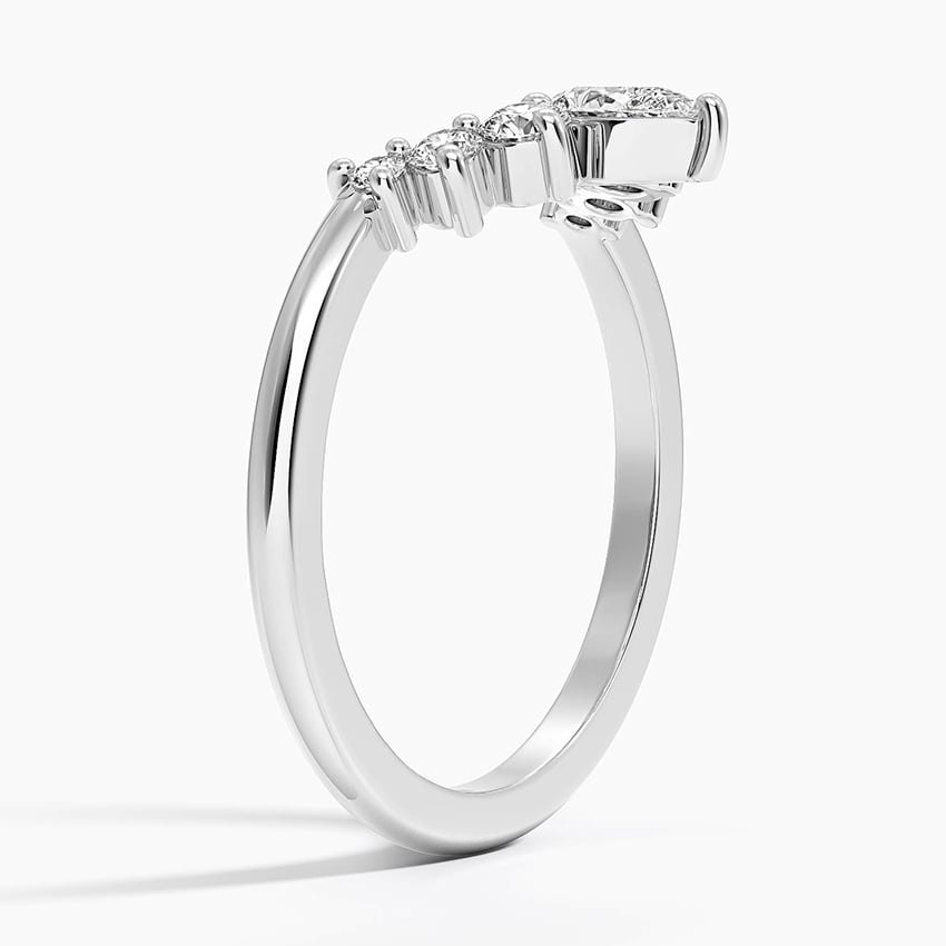 Lunette Diamond Ring (3/8 ct. tw.) Platinum Wedding Band
