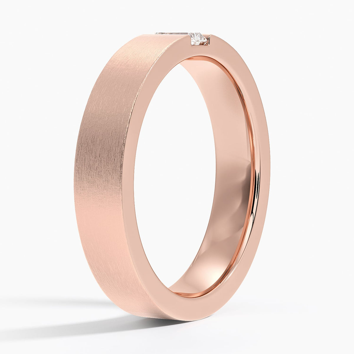 Luxe Apollo Diamond 4.5mm Wedding Ring Rose Gold 18k Wedding Band