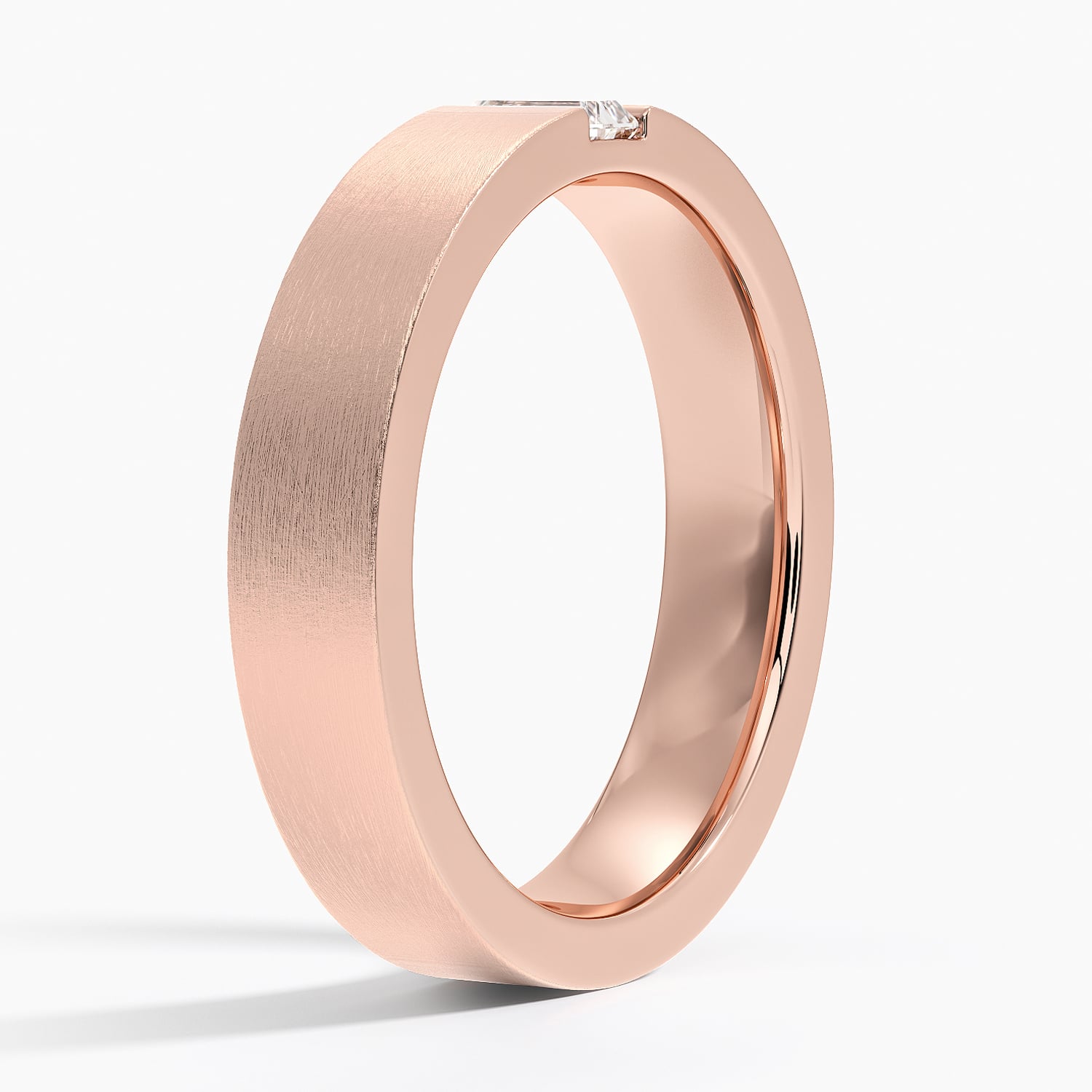 Luxe Apollo Diamond 4.5mm Wedding Ring Rose Gold 18k Wedding Band