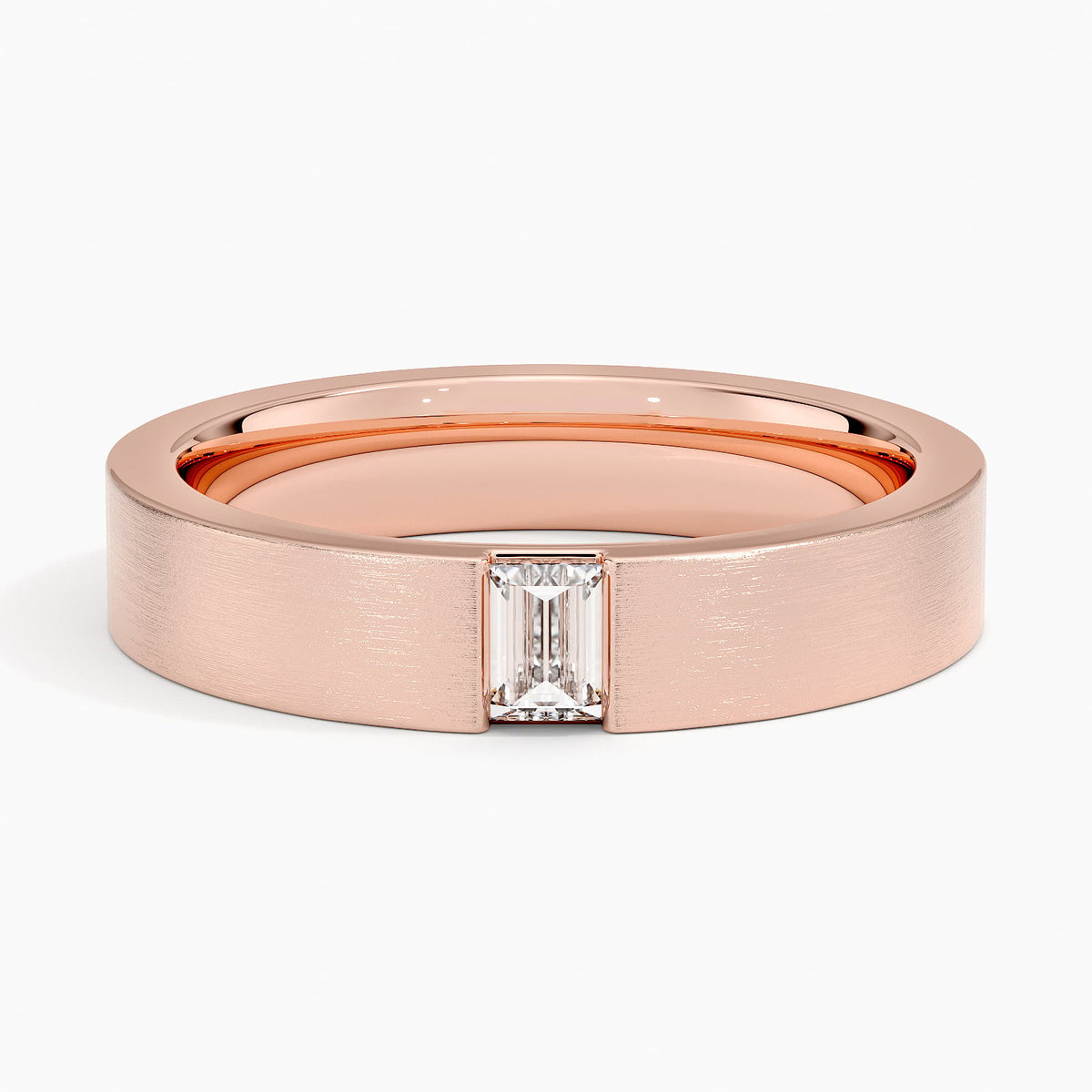 Luxe Apollo Diamond 4.5mm Wedding Ring Rose Gold 18k Wedding Band