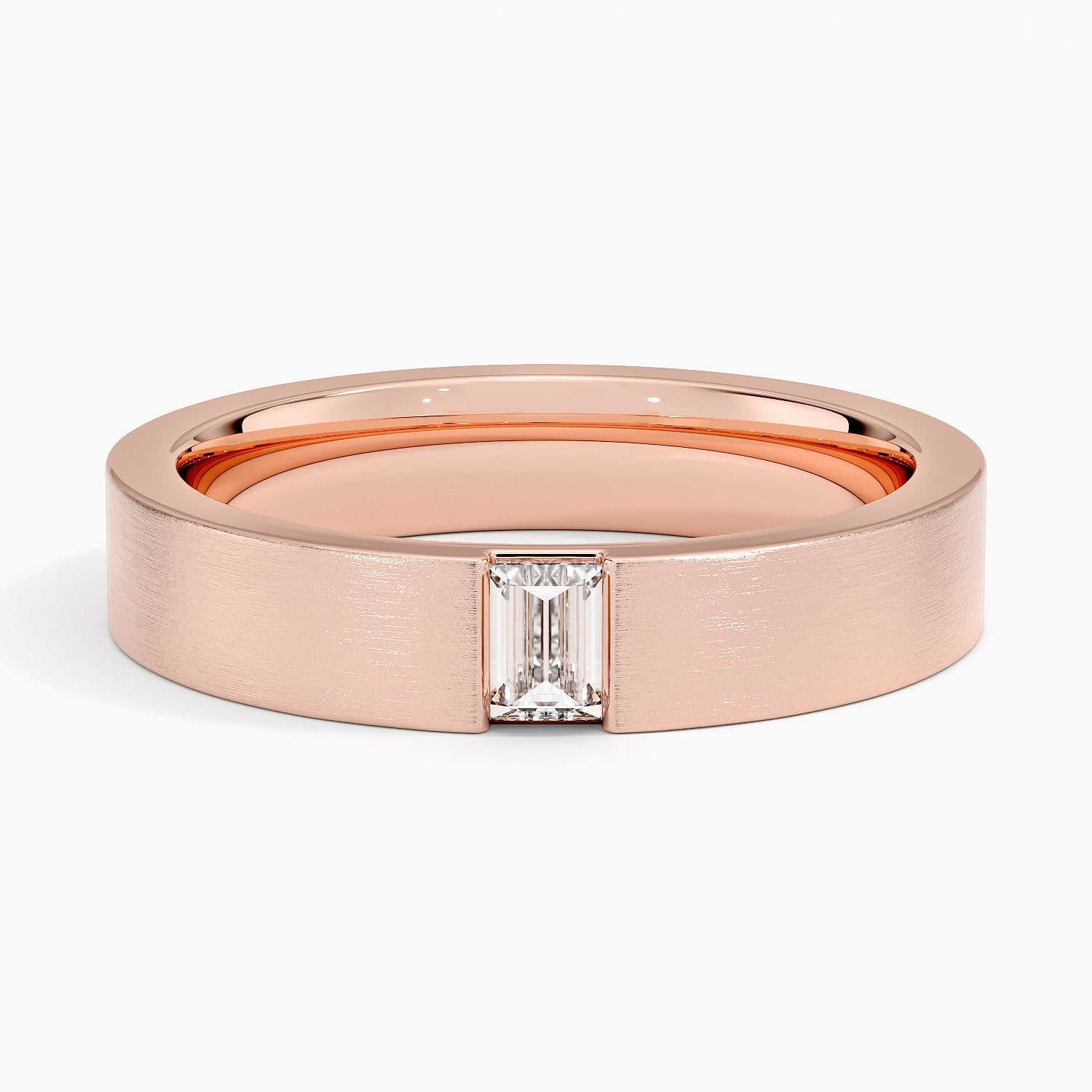 Luxe Apollo Diamond 4.5mm Wedding Ring Rose Gold 18k Wedding Band