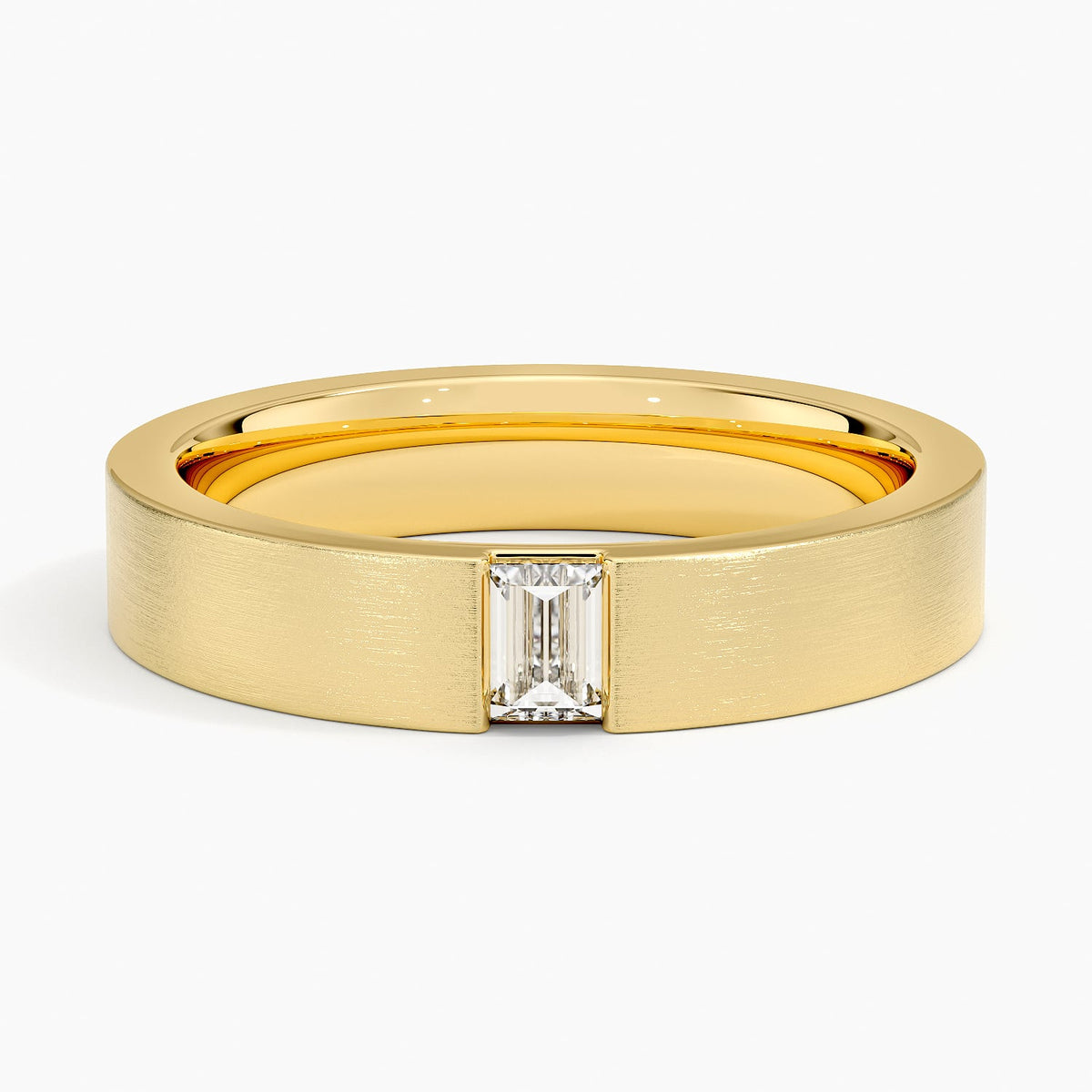 Luxe Apollo Diamond 4.5mm Wedding Ring Yellow Gold 18k Wedding Band