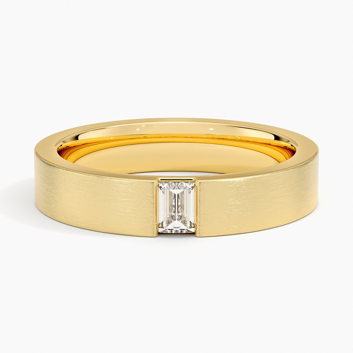 Luxe Apollo Diamond 4.5mm Wedding Ring Yellow Gold 18k Wedding Band