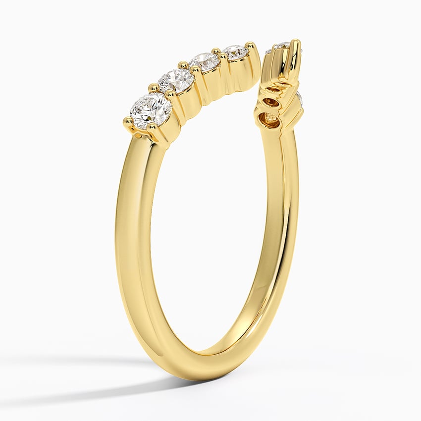 Lior Diamond Open Ring Yellow Gold 18k Wedding Band
