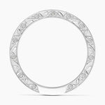 Grove Engraved Diamond Ring Platinum Wedding Band