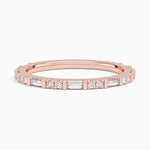 Luz Baguette and Round Diamond Ring Rose Gold 18k Wedding Band
