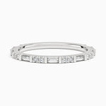 Luz Baguette and Round Diamond Ring Platinum Wedding Band