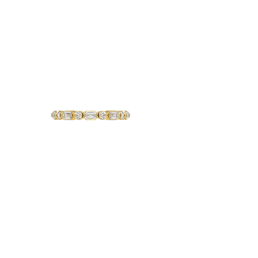 Kensington Emerald Cut and Round Diamond Eternity Ring (1 ct. tw.) Yellow Gold 18k Eternity Band