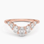 Seven Stone Oval Contour Diamond Ring (2/3 ct. tw.) Rose Gold 18k Wedding Band