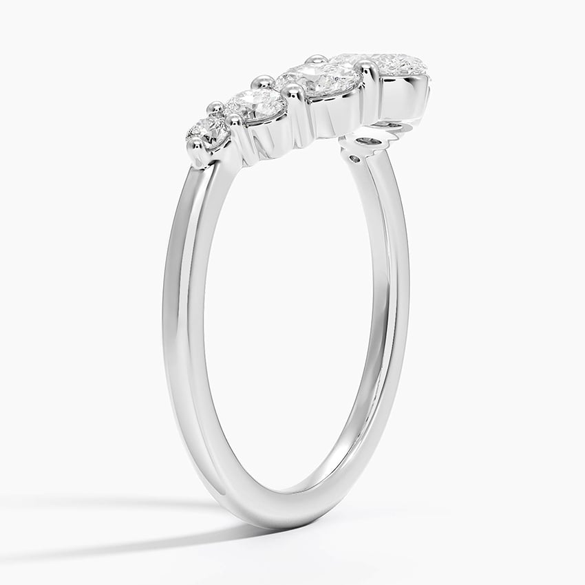 Seven Stone Oval Contour Diamond Ring (2/3 ct. tw.) Platinum Wedding Band