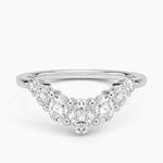 Seven Stone Oval Contour Diamond Ring (2/3 ct. tw.) Platinum Wedding Band