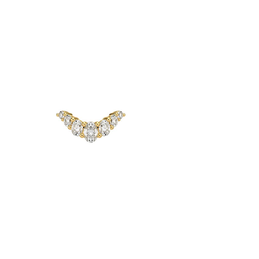 Seven Stone Oval Contour Diamond Ring (2/3 ct. tw.) Yellow Gold 18k Wedding Band